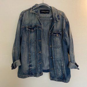 Express Oversized Distressed Jean Jacket